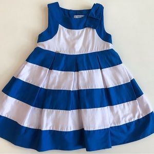 2T Blue/white striped dress by Spanish brand Mayoral